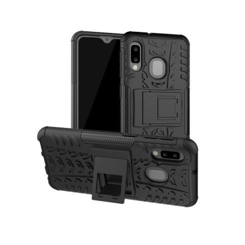 Kick tartós hibrid mobiltáska Samsung Galaxy A20e készülékhez - fekete