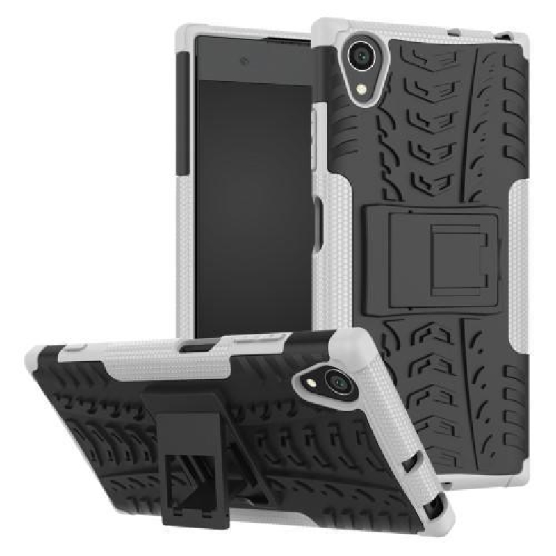 Kickstand tartós hibrid tok Sony Xperia XA1 Plus készülékhez - fehér