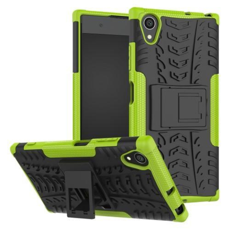 Kickstand tartós hibrid tok Sony Xperia XA1 Plus készülékhez - zöld
