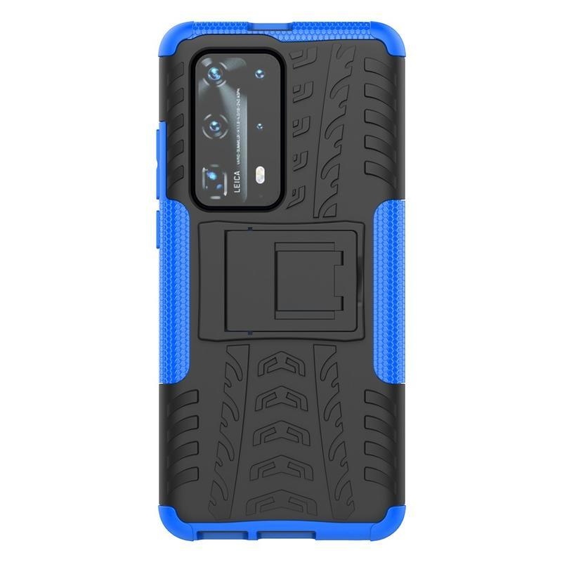 Kicstand tartós hibrid borító Huawei P40 Pro készülékhez - kék