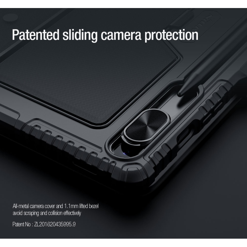 Nillkin Bumper Combo billentyűzet tok (háttérvilágításos verzió) Samsung Tab S9+ fekete színűhöz