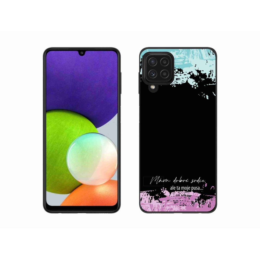 Gél borító mmCase Samsung Galaxy A22 4G - vicces szöveg 3 fekete háttérrel