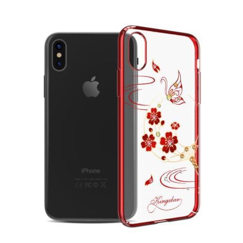 King Swarovski kristály műanyag tok iPhone X készülékhez - pillangók