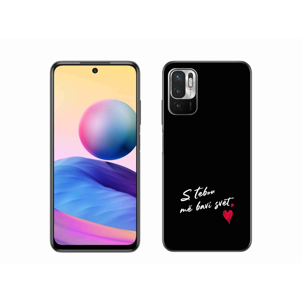 Gél borító mmCase a Xiaomi Poco M3 Pro/5G számára - szerelmes szöveg 1 fekete háttér