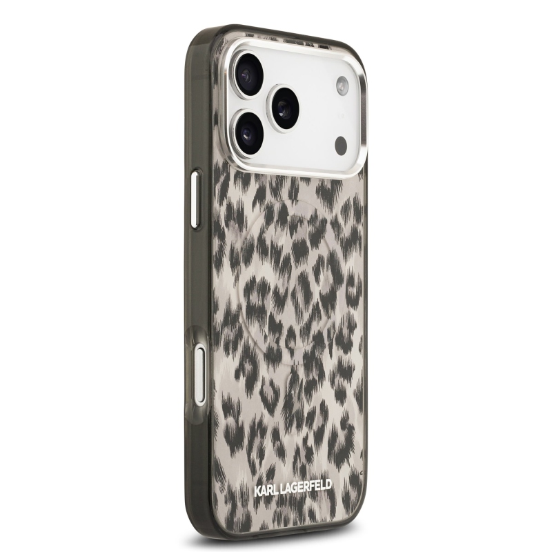 Karl Lagerfeld IML Leopard MagSafe hátlap iPhone 17 Pro Maxhoz, barna