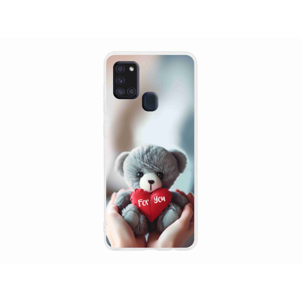 Gél borítás mmCase Samsung Galaxy A21s készülékhez - mackó szerelmeseknek