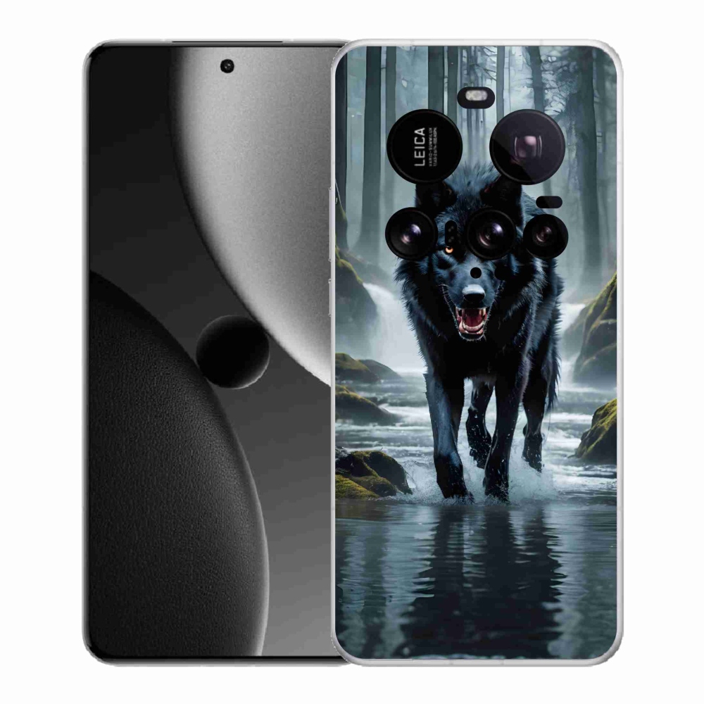 Zselés borítás mmCase a Xiaomi 15 Ultra számára - fekete farkas
