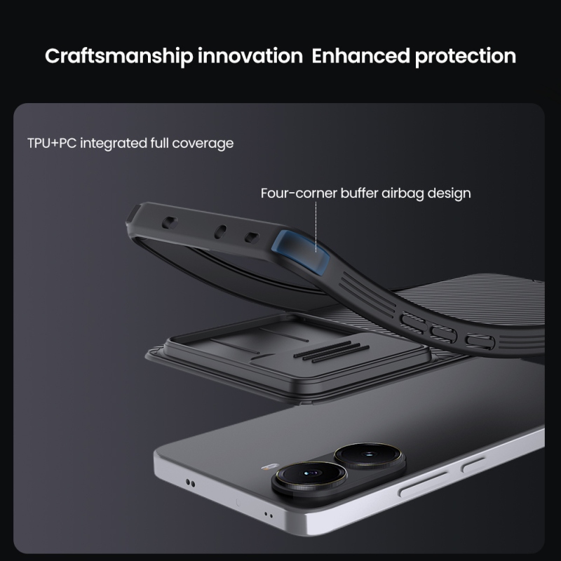 Nillkin CamShield PRO hátlap a Poco X7 Pro 5G számára Fekete