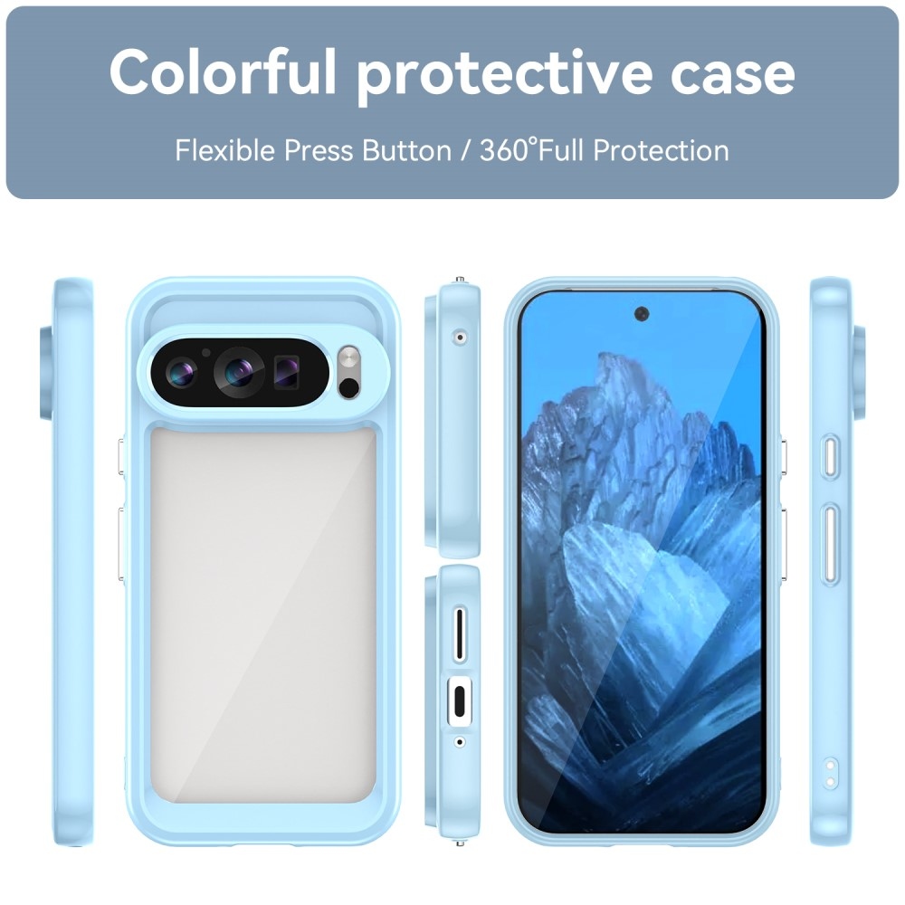 Gél tok kemény hátlappal a Google Pixel 9/9 Pro számára - kék