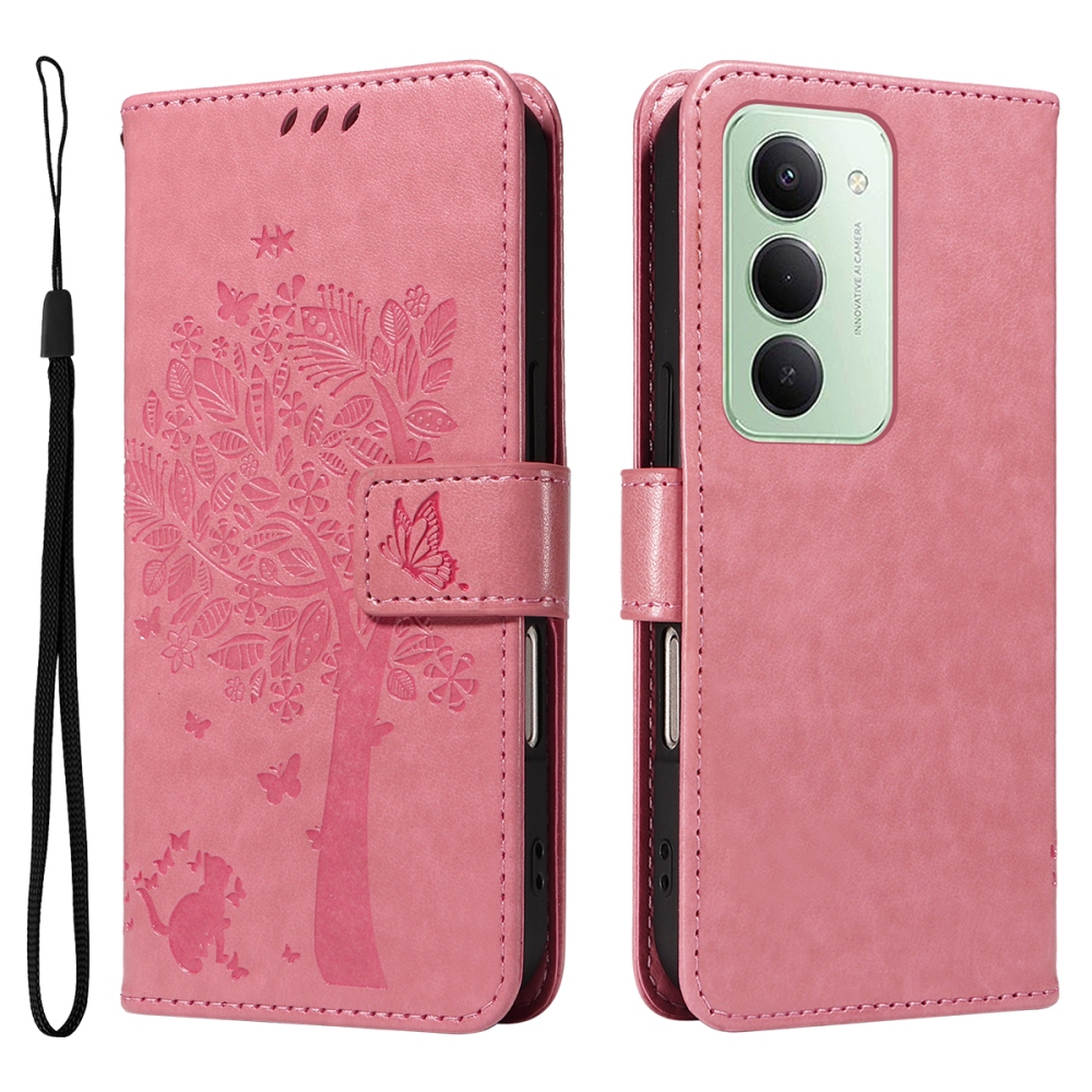 Fák könyve tok Xiaomi Redmi 15 4G (171mm) - rózsaszínű