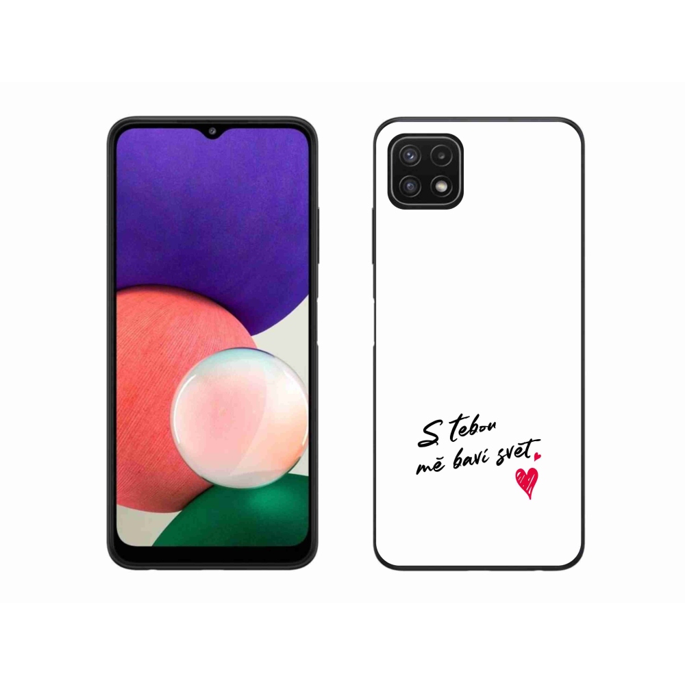 Gél borító mmCase Samsung Galaxy A22 5G - szerelmes szöveg 1 fehér háttér