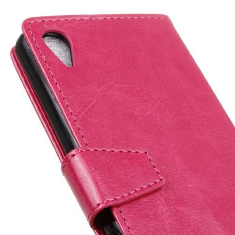 Könyv PU bőr tok Sony Xperia X-hez - rózsaszínű