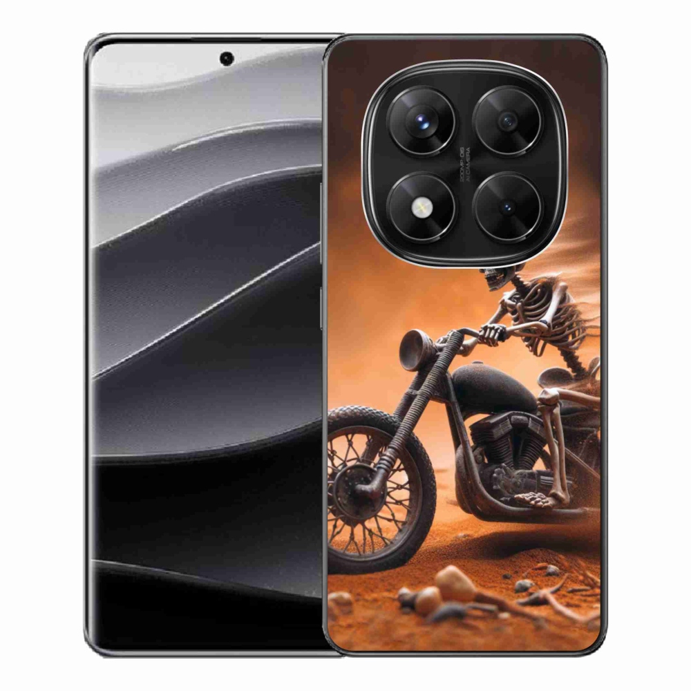 Gél borítás mmCase a Xiaomi Redmi Note 14 Pro 5G/Poco X7 5G számára - csontváz egy motorkerékpáron