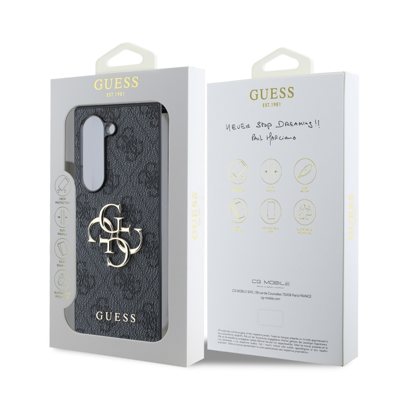 Guess PU 4G fém logós hátlap Samsung Galaxy Z Fold 6 szürke szürke