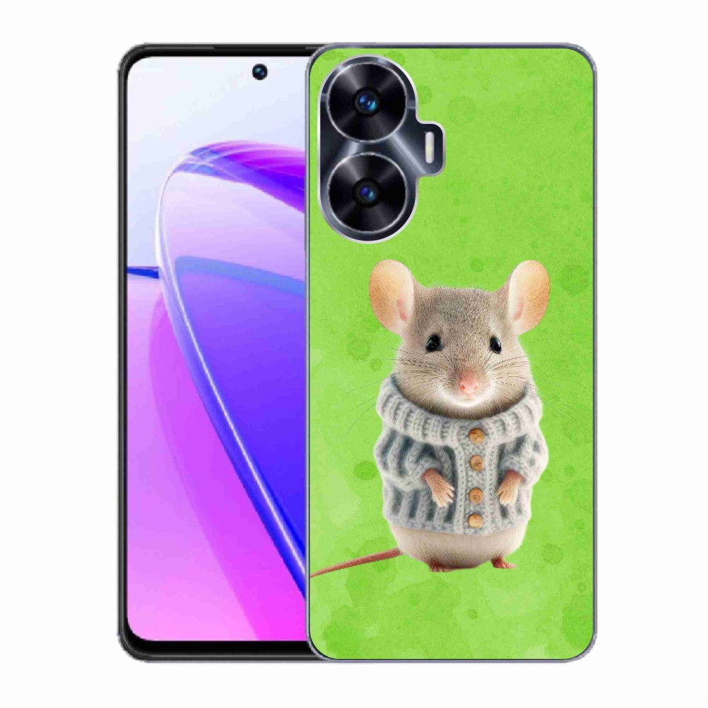 Gél borítás mmCase a Realme C55 készülékhez - egér pulóverben