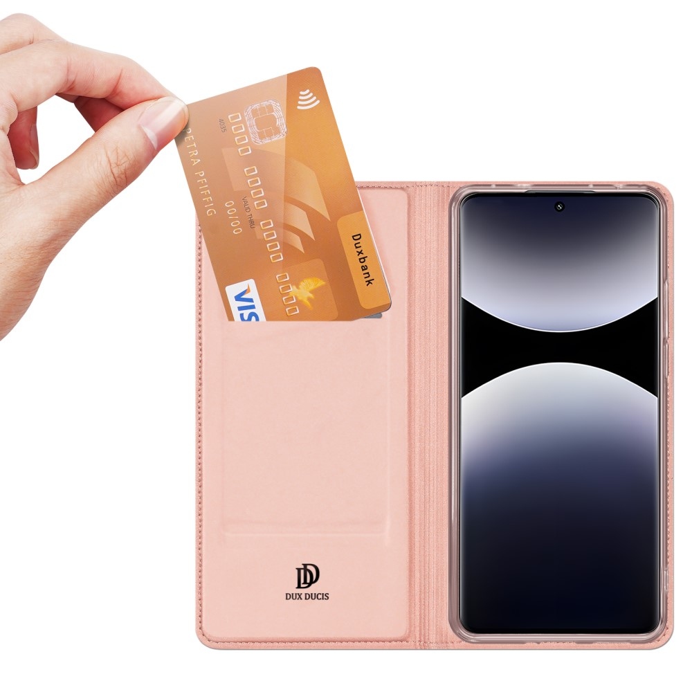 DUX könyv tok Xiaomi Redmi Note 14 Pro-hoz - rózsaarany színben