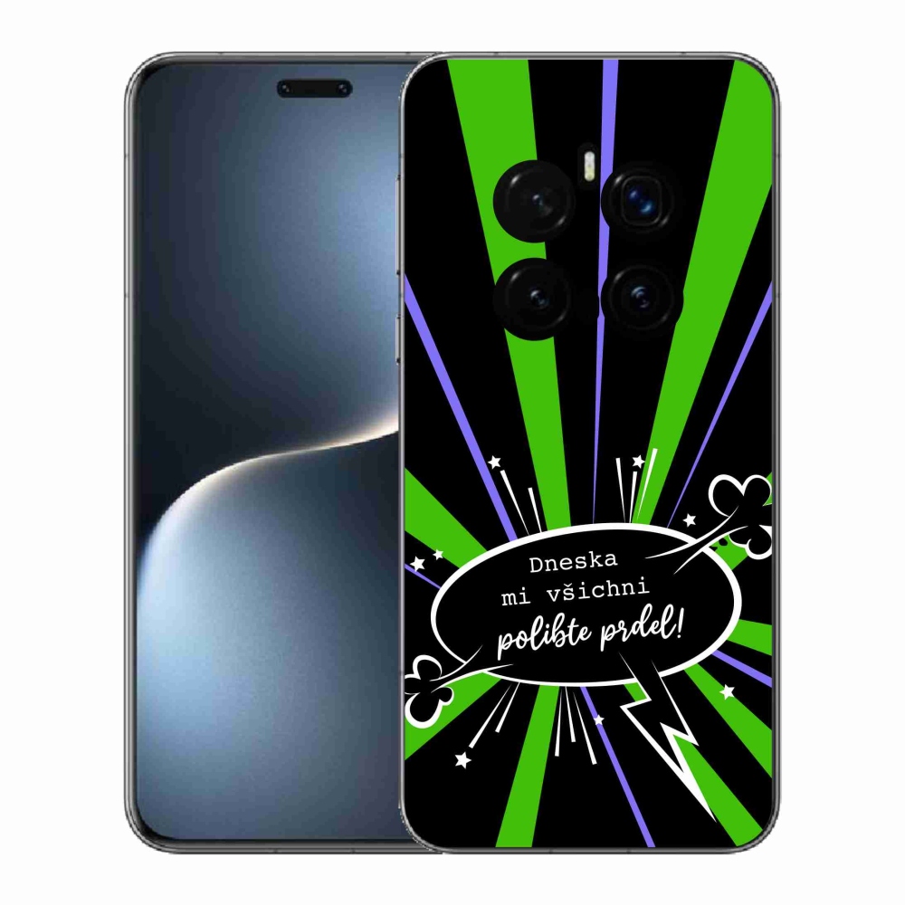 Gél borító mmCase a Honor Magic 7 Pro 5G készülékhez - vicces szöveg 15 fekete háttérrel