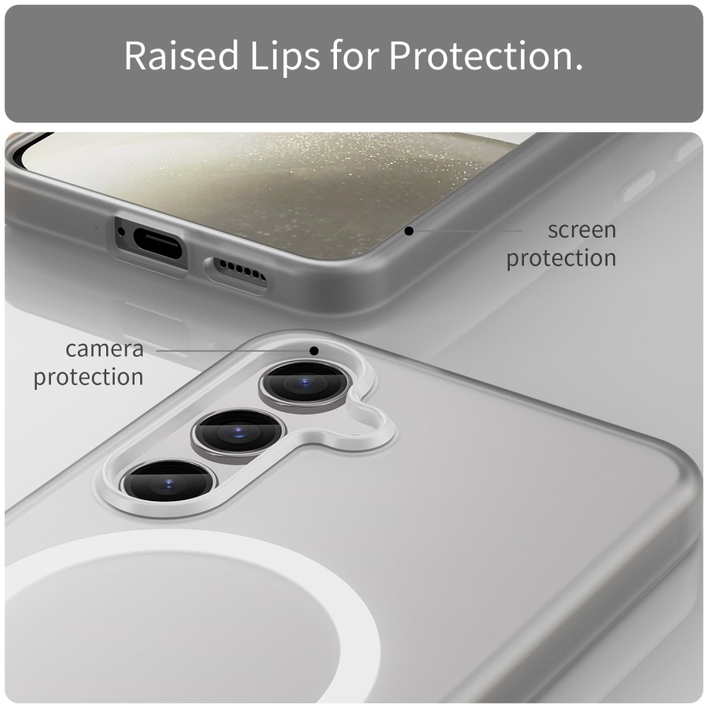 Frost zselés tok MagSafe támogatással Samsung Galaxy S24+/S25+ készülékhez - fehér