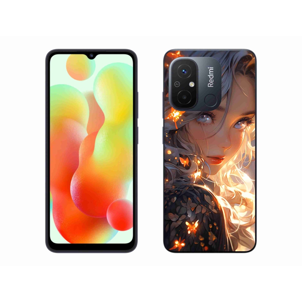 Gél borító mmCase a Xiaomi Redmi 12C-hez - lány és pillangók