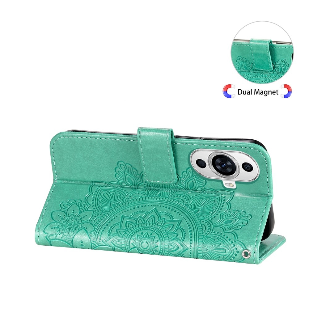 Mandala könyvtáska Huawei Nova 11 készülékhez - teal színű