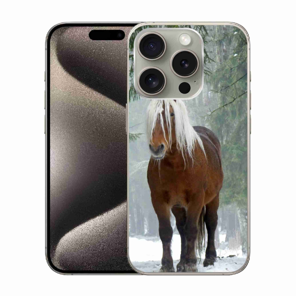 Gél tok mmCase iPhone 15 Pro készülékhez - ló az erdőben