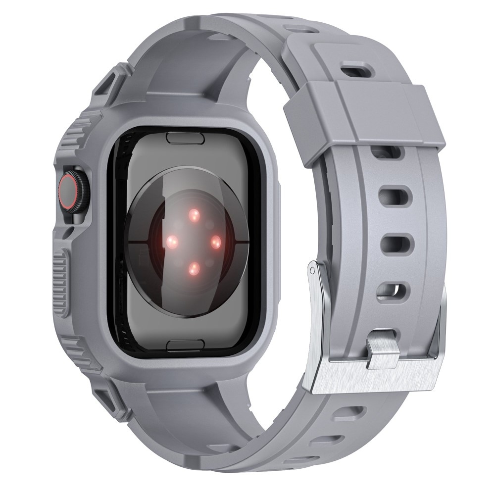 Cseppálló szilikon tok szíjjal Apple Watch Ultra 49mm készülékhez - szürke
