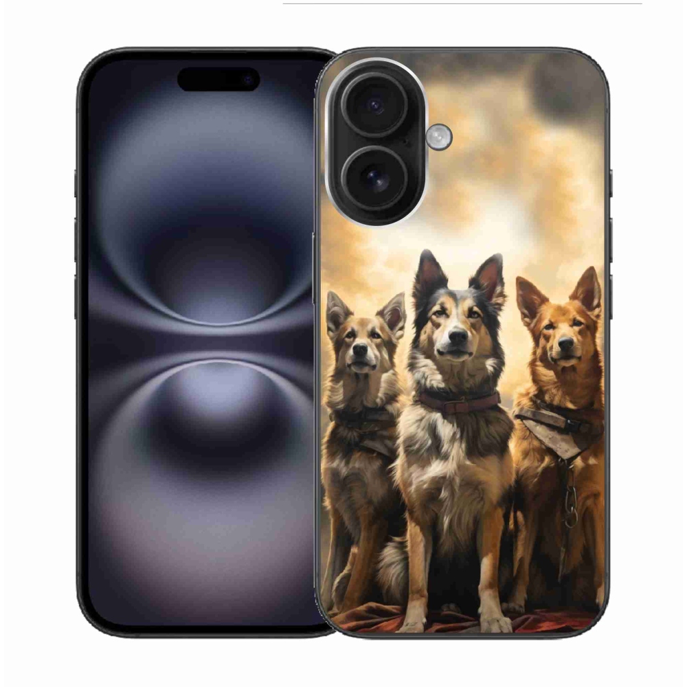 Gél borítás mmCase iPhone 16 készülékhez - három kutya