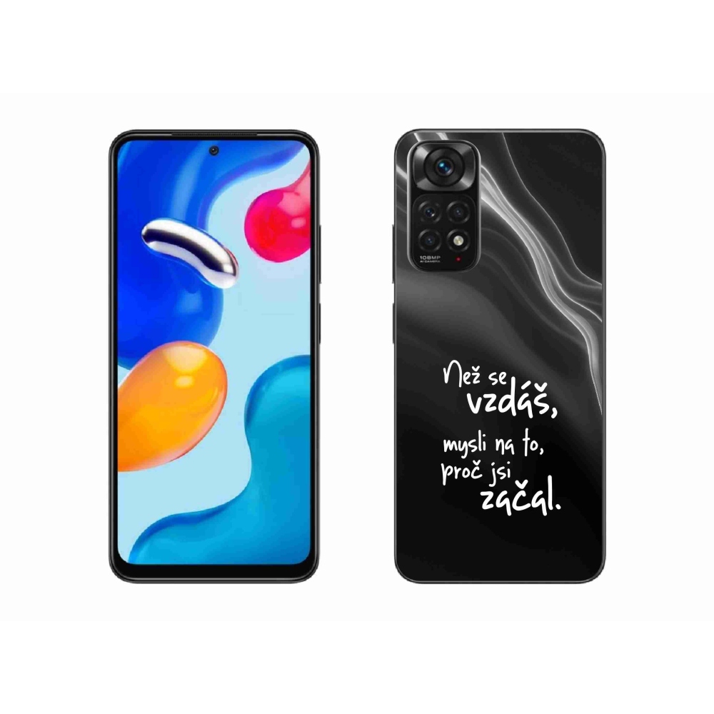 Gél borítás mmCase a Xiaomi Redmi Note 11 4G - idézet 2 fekete háttérrel