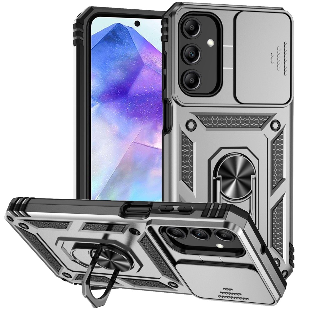 Csúszásálló hibrid borítás Samsung Galaxy A55 5G készülékhez - ezüst színű
