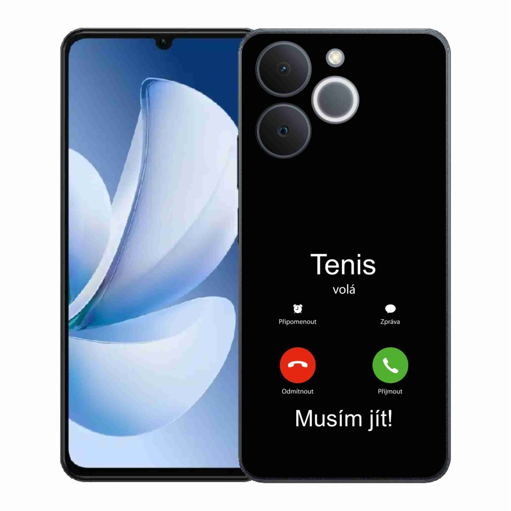 Gél borítás mmCase a Realme Note 70T - tenisz hívások fekete háttérrel