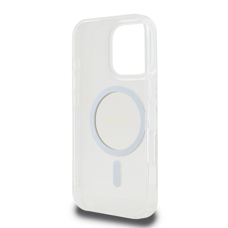 Guess IML csillogó gyűrű MagSafe hátlap iPhone 16 Pro átlátszó iPhone 16 Pro számára