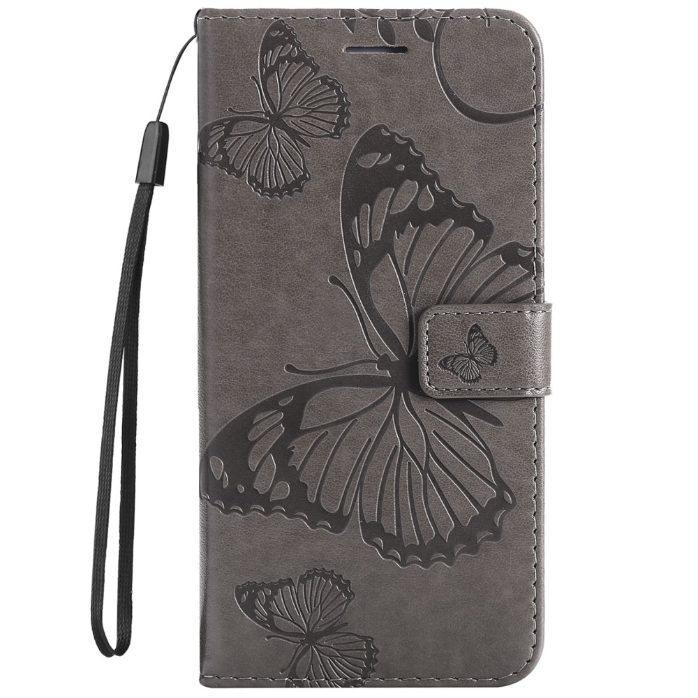 Nagy Buttefly könyv tok Samsung Galaxy A13 5G/A04s készülékhez - szürke