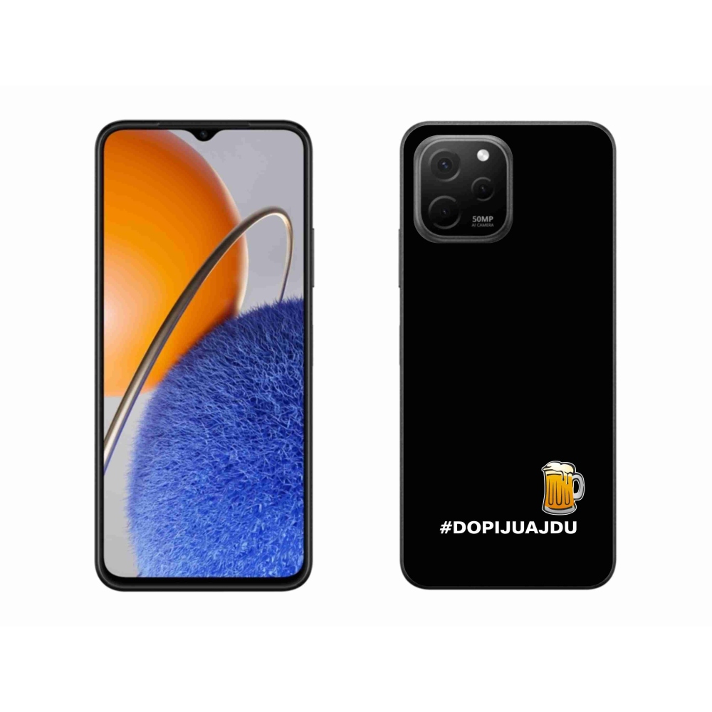 Gél borító mmCase a Huawei Nova Y61 készülékhez - sör motívum 1 fekete háttérrel