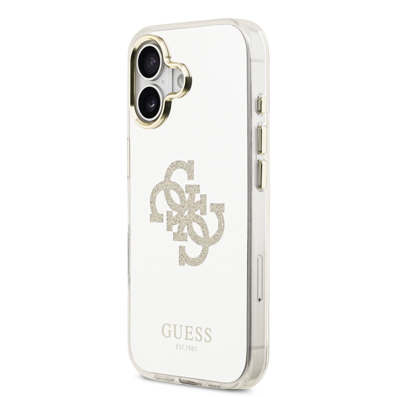 Guess PC/TPU Mirror 4G Glitter Logo MagSafe hátlap az iPhone 17 arany színű készülékhez