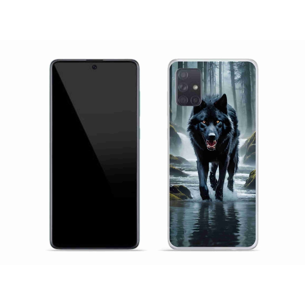 Zselés borítás mmCase Samsung Galaxy A51 - fekete farkas