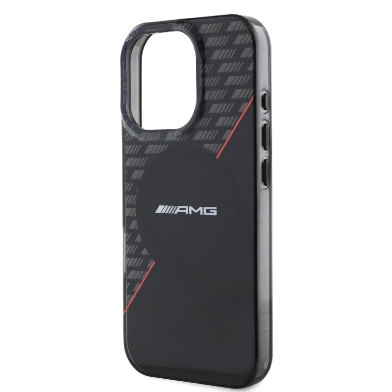 AMG Rhombs MagSafe hátlap iPhone 16 Pro fekete/piros színű borítóhoz