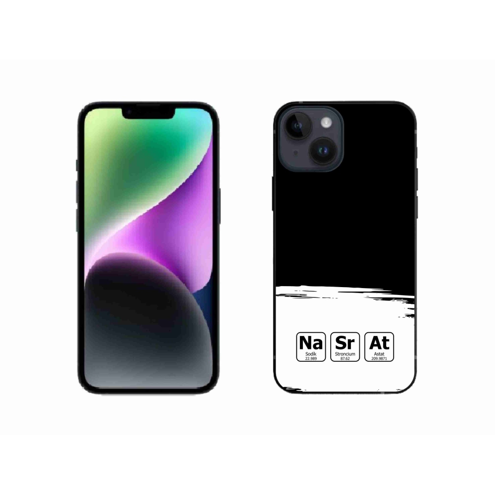 Gél borítás mmCase iPhone 14 készülékhez - kémiai elemek fehér és fekete háttérrel