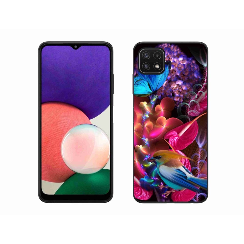 Zselés borítás mmCase Samsung Galaxy A22 5G - színes virágokhoz