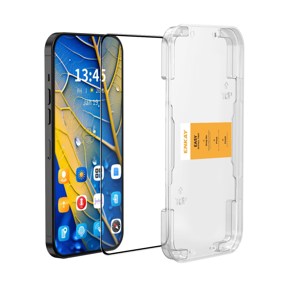 ENK 9H teljes képernyő edzett üveg a Xiaomi Poco F7 5G-nél alkalmazáskerettel