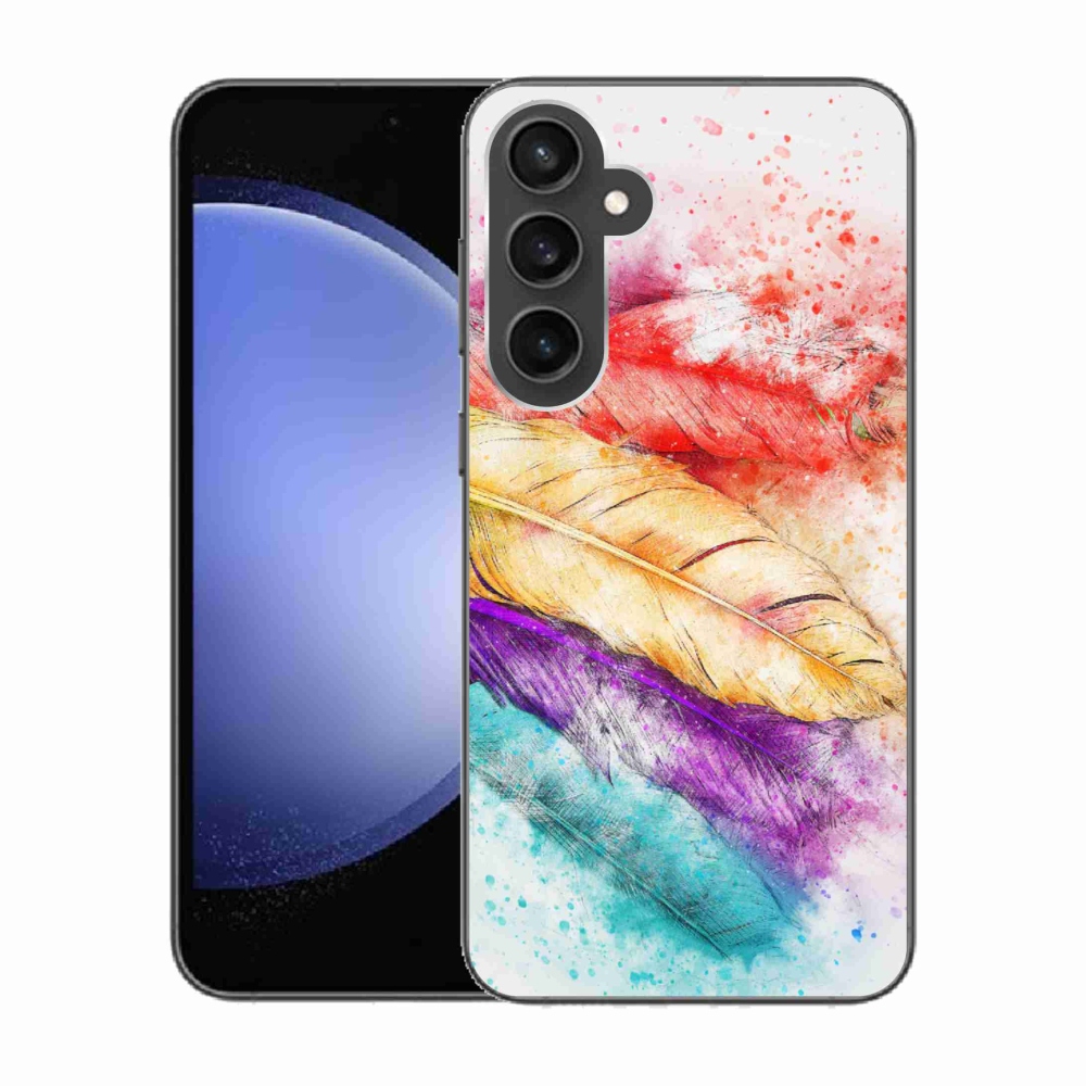 Zselés borítás mmCase Samsung Galaxy S23 FE készülékhez - színes tollakkal