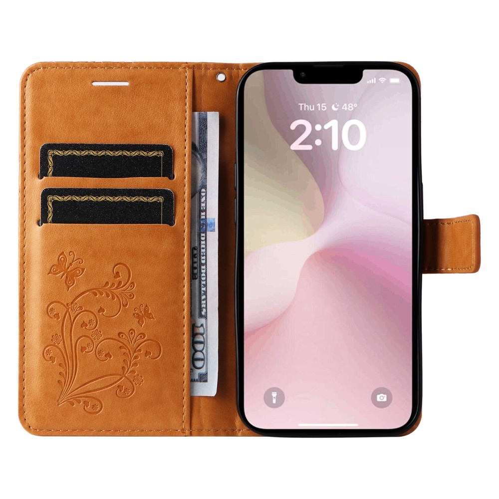 Nagy pillangó könyvtáska iPhone 16e készülékhez - sárga
