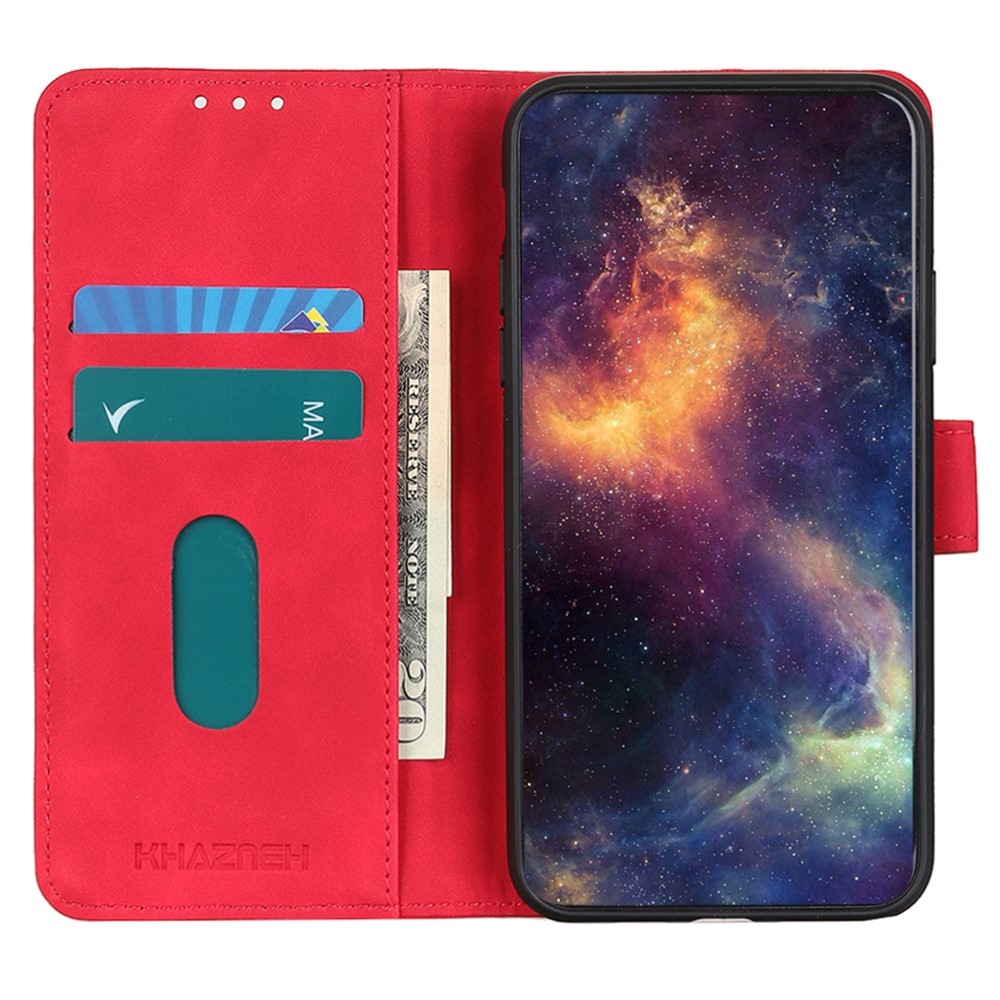 KHAZ könyv tok Xiaomi Redmi Note 14-hez - piros