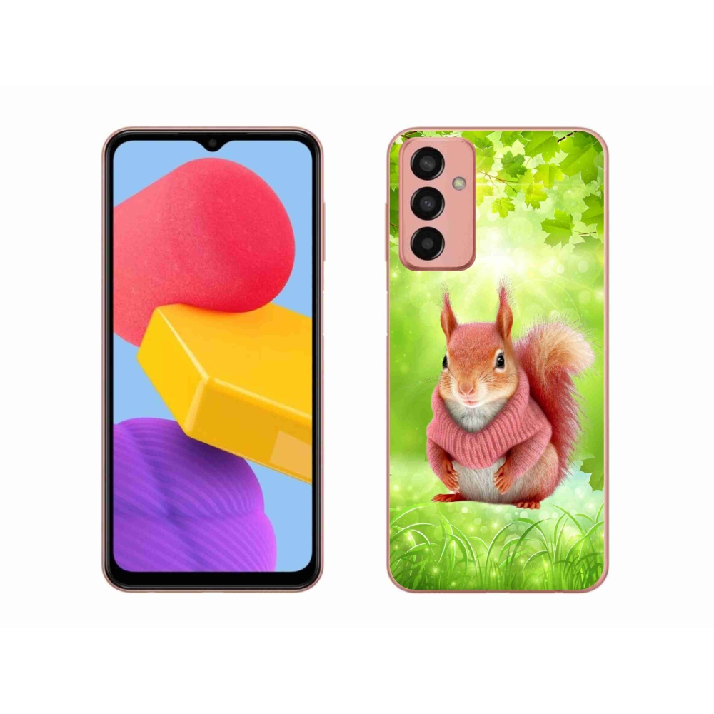 Zselés borítás mmCase Samsung Galaxy M13 készülékhez - mókus pulóverben