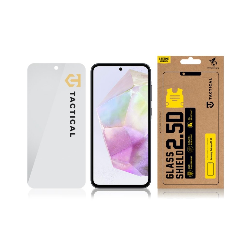 Taktikai üvegpajzs 2.5D üveg Samsung Galaxy A35 5G átlátszóhoz