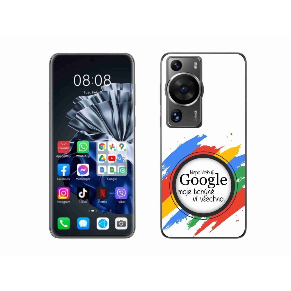 Gél borítás mmCase a Huawei P60 Pro - anyós tudja, hogy minden fehér háttérrel rendelkezik