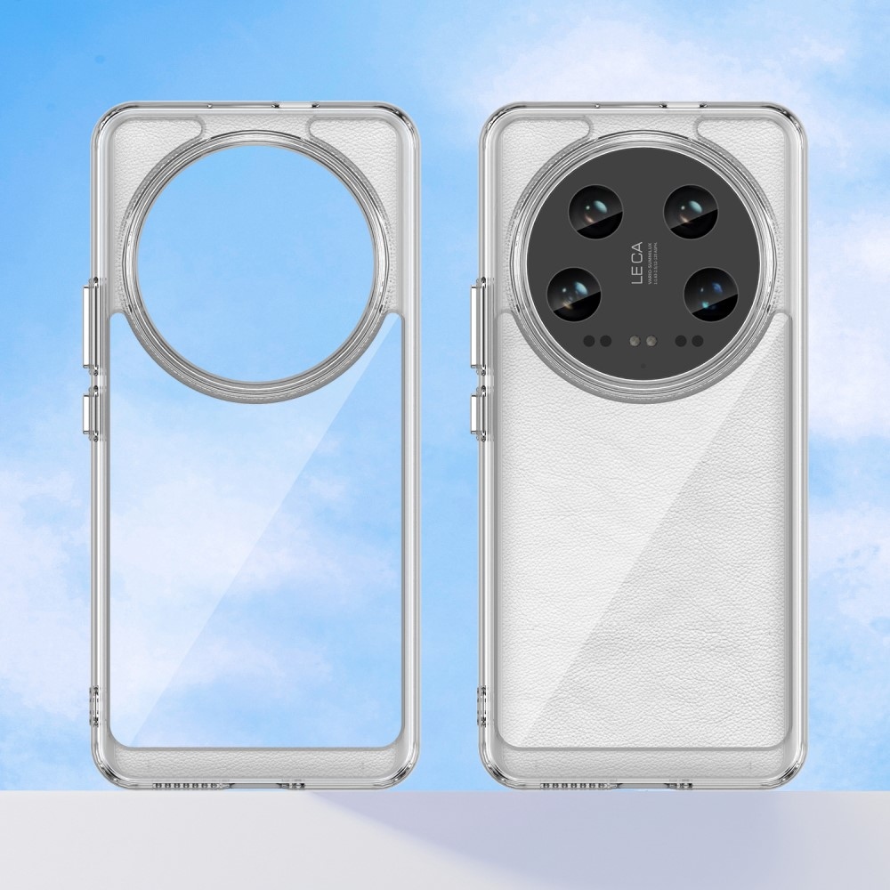 Gél tok kemény hátlappal a Xiaomi 14 Ultra számára - átlátszó