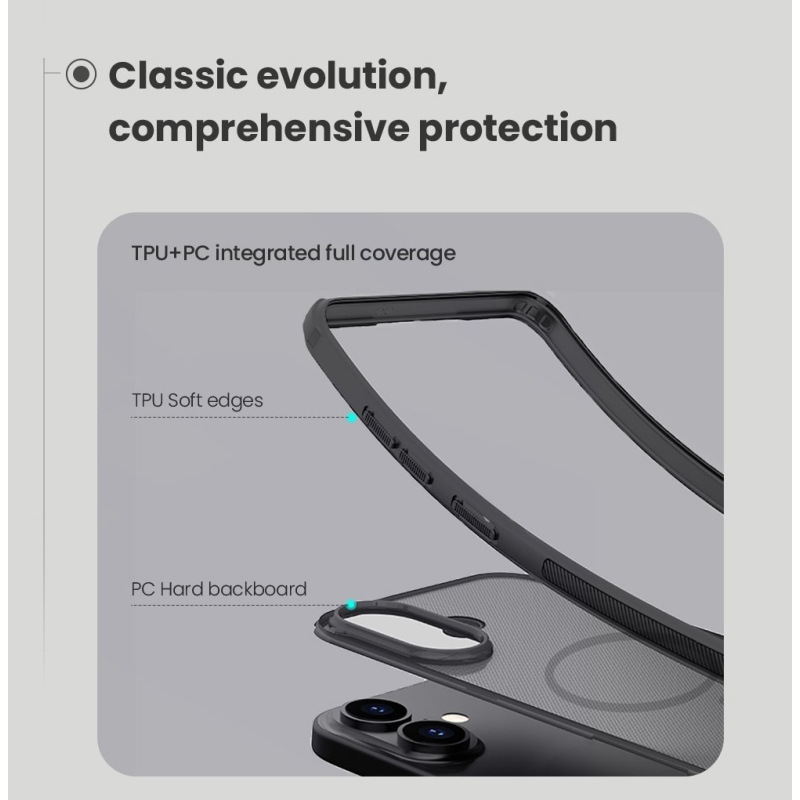 Nillkin Super Frosted PRO mágneses hátsó borítás Apple iPhone 17 átlátszó fekete