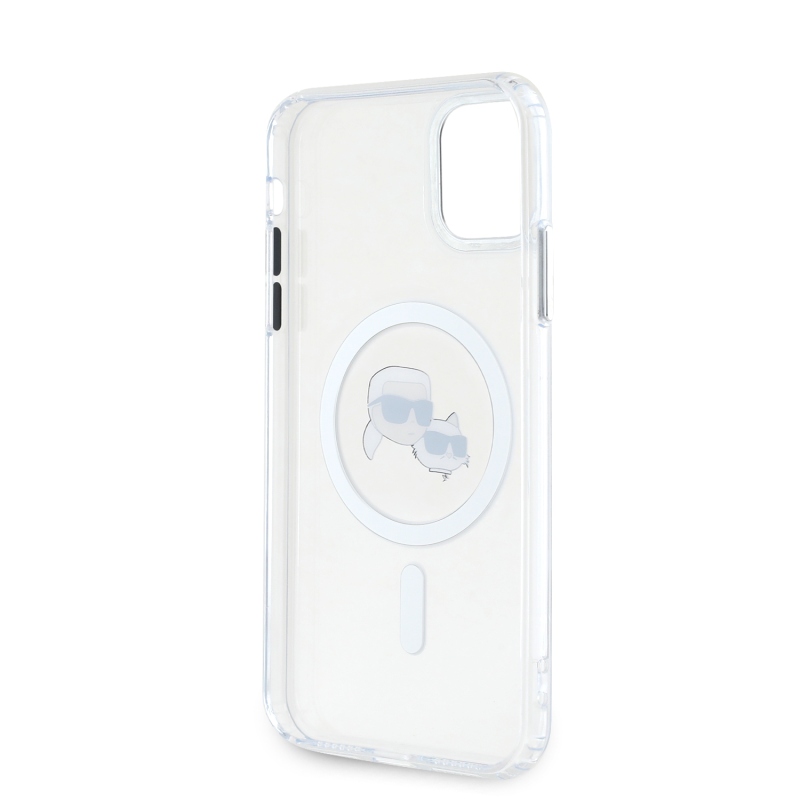 Karl Lagerfeld IML K&CH fejek fémkeret MagSafe hátlap iPhone 11 átlátszóhoz