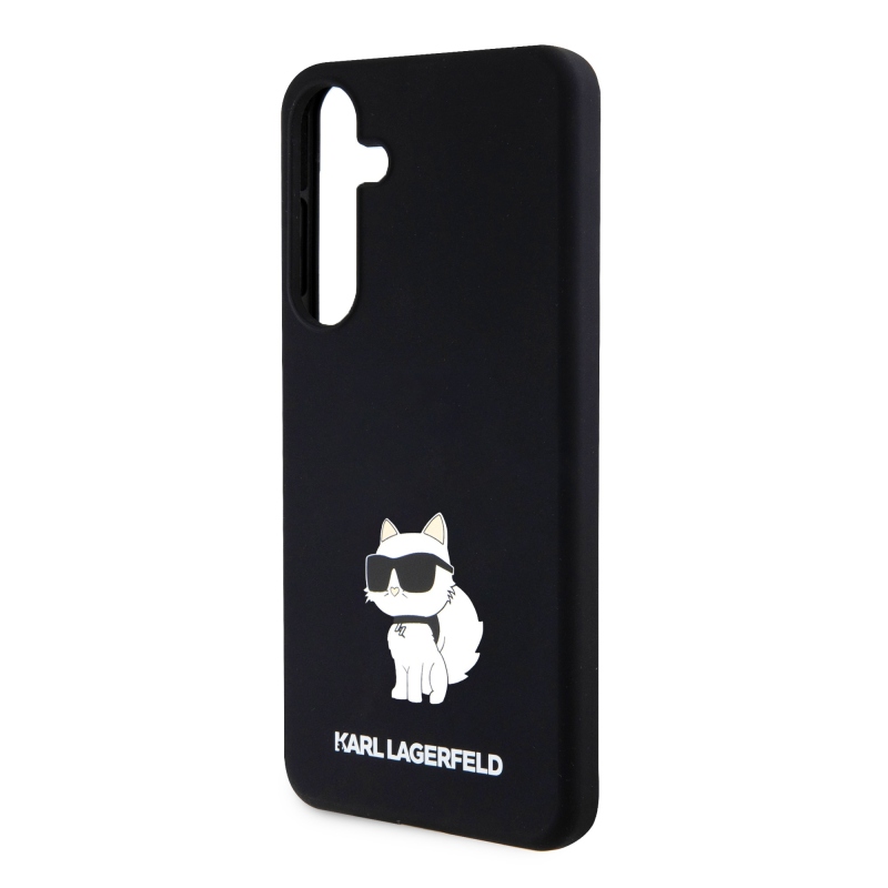 Karl Lagerfeld Folyékony szilikon Choupette NFT hátlap Samsung Galaxy S24+ fekete