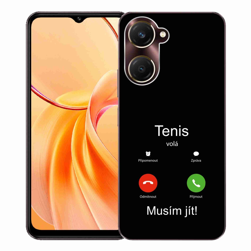 Gél borító mmCase a Vivo Y28s 5G-n - teniszhívások fekete háttérrel